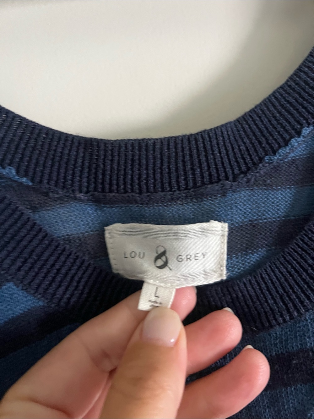 Lou & Grey Navy and Blue Striped Knit Tank Top - Picture 2 of 3